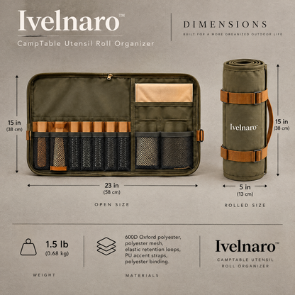 Ivelnaro™ CampTable Utensil Roll Organizer