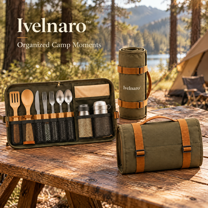 Ivelnaro™ CampTable Utensil Roll Organizer