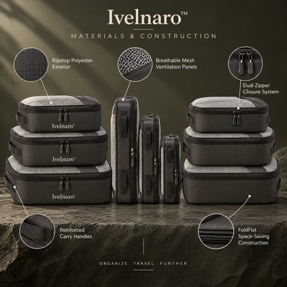 Ivelnaro™ FoldFlat 6-Piece Packing Cube Set