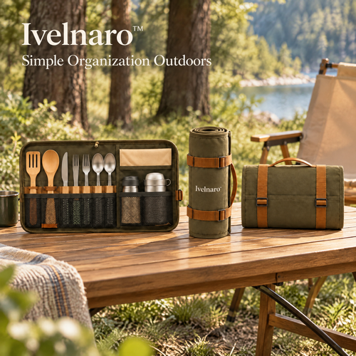 Ivelnaro™ CampTable Utensil Roll Organizer