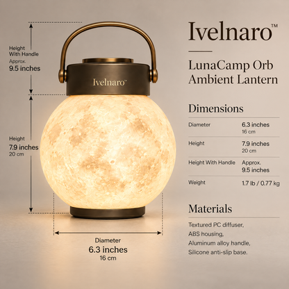 Ivelnaro™ LunaCamp Orb Ambient Lantern